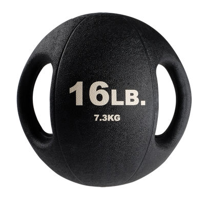 Body Solid 16lb dual grip medicine ball black rubber Simpsons Fitness Supply
