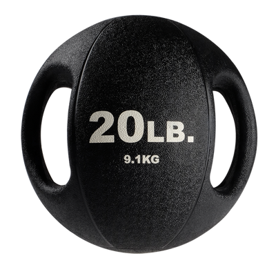 Body Solid 20lb dual grip medicine ball black rubber Simpsons Fitness Supply