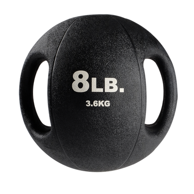 Body Solid 8lb dual grip medicine ball black rubber Simpsons Fitness Supply
