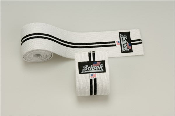 Schiek Line Knee Wraps 78" - White - Pair