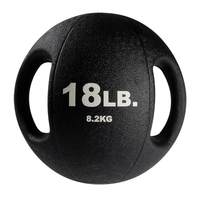 Body Solid 18lb dual grip medicine ball black rubber Simpsons Fitness Supply