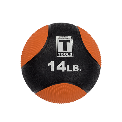 14lb medicine ball orange and black training ball body solid garage gym Simpsons Fitness Supply