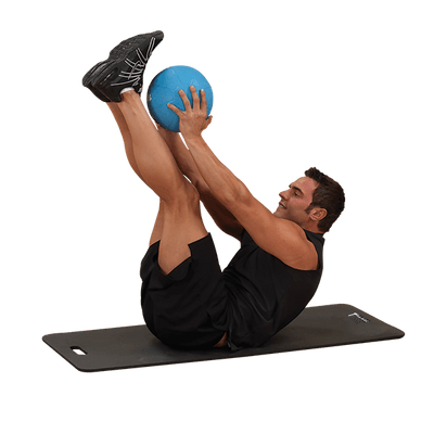 Floor exercise mat with medicine ball person exercising simpsons fitness supply black body solid
