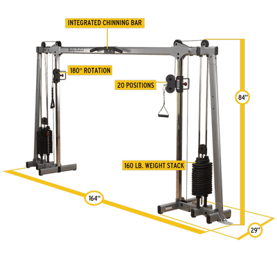 Body-Solid GDCC250 cable crossover dual stack weight machine dimensions simpsons fitness supply