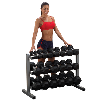Body Solid 3 tier dumbbell rack for 5-50lb dumbbell set Simpsons Fitness Supply