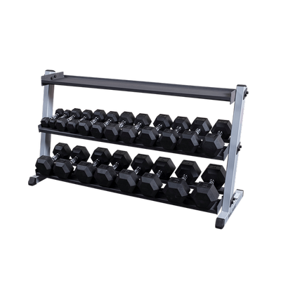 Body Solid Dumbbell rack with optional kettlebell storage rack Simpsons Fitness Supply