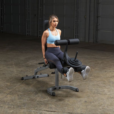Body-Solid GFID31 adjustable bench flat incline decline black & silver leg extention