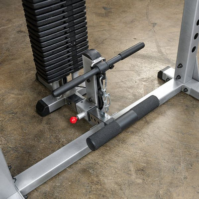 body solid lat pulldown tower for power rack seated row