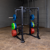 body solid ppr400 with added accessories plate storage bumper plates lat tower