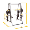 Body Solid GS348Q smith machine black and silver dimensions simpsons fitness supply