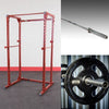 Best Fitness BFPR100R Power Rack, Economy Barbell, 155lb, Rubber Coated Grip Plates