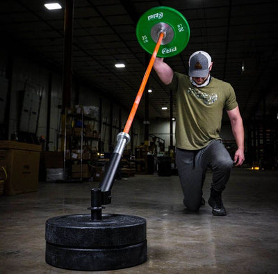 PRX Performance post mounted landmine with barbell shoulder presses
