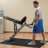 Body-Solid SFID325 adjustable bench black and silver flat incline bench moving bench with wheels