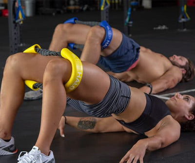Crossover symmetry hip halo yellow, blue hip exercises Simpsons Fitness Supply Denver, CO